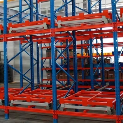 Adjustable Heavy Duty Push Back Pallet Racking System For Filo Forklift Serviceability