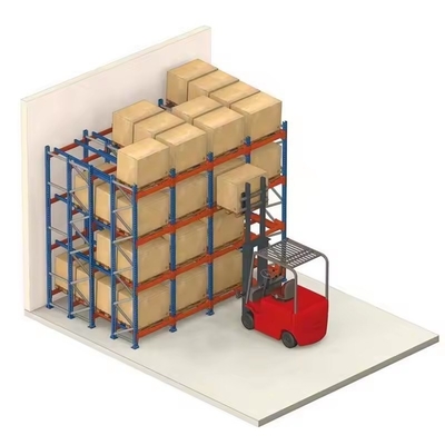 Adjustable Heavy Duty Push Back Pallet Racking System For Filo Forklift Serviceability