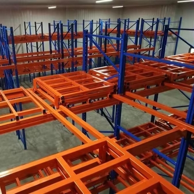 Steel Push Back Storage Racks With Nested Carts And Slope Customized Request