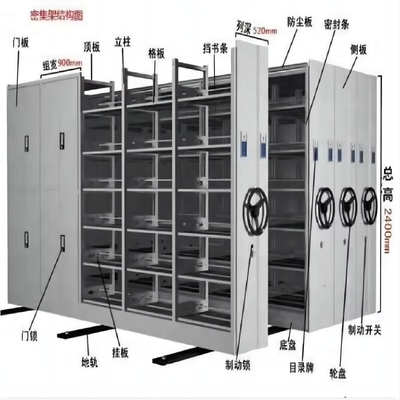 Mobile Rack Library Book Shelf Document Shelf with Customized Mobile Shelving System