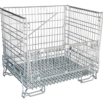 Foldable Galvanized Steel Bin Pallet Mesh Container Welded Portable 100-1500 Closed Open