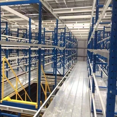 Three-Floors Customized Warehouse Steel Mezzanine Floors Racking System For Storage