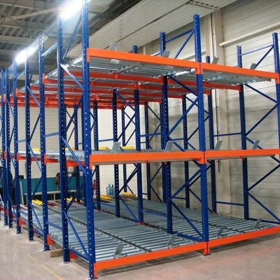 Boltless Gravity Pallet Racking , Cold Steel Fifo Gravity Racking System Height 5-15m