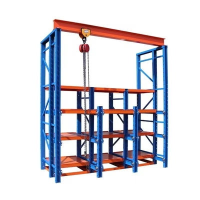 Adjustable Mobility Warehouse Steel Drawer Type Mold Rack Heavy Duty Shelves With Crane